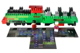 Constructor block QB300-202 "Block&Steps: Railway Express" + walker and memory game 3 in 1, 136 children. qbee