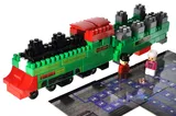 Constructor block QB300-202 "Block&Steps: Railway Express" + walker and memory game 3 in 1, 136 children. qbee