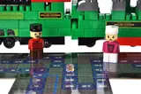 Constructor block QB300-202 "Block&Steps: Railway Express" + walker and memory game 3 in 1, 136 children. qbee