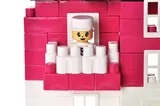 Constructor block QB300-206 "Block&Steps: Pink Villa" + walker and memory game 3 in 1, 124 children. qbee