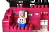 Constructor block QB300-206 "Block&Steps: Pink Villa" + walker and memory game 3 in 1, 124 children. qbee