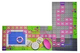 Constructor block QB300-206 "Block&Steps: Pink Villa" + walker and memory game 3 in 1, 124 children. qbee