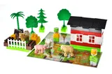 Constructor block QB300-005 "Block&Steps: Fun Farm" + walker and memory game 3 in 1, 79 children. qbee