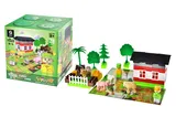 Constructor block QB300-005 "Block&Steps: Fun Farm" + walker and memory game 3 in 1, 79 children. qbee