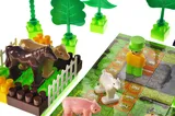Constructor block QB300-005 "Block&Steps: Fun Farm" + walker and memory game 3 in 1, 79 children. qbee