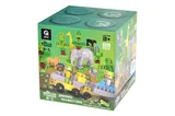 Constructor block QB300-006 "Block&Steps: Adventures in Safari" + walker and memory game 3 in 1, 89 children. qbee