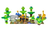 Constructor block QB300-006 "Block&Steps: Adventures in Safari" + walker and memory game 3 in 1, 89 children. qbee
