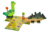 Constructor block QB300-101 "Block&Steps: Land of dinosaurs" + walker and memory game 3 in 1, 41 children. qbee