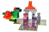 Constructor block QB300-106 "Block&Steps: Dragon and castle" + walker and memory game 3 in 1, 43 children. qbee