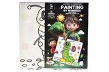 Kit for painting by numbers 25x25 cm QB900-073 "Green Caterpillar" with a wooden stand qbee