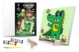 Kit for painting by numbers 25x25 cm QB900-075 "Little crocodile" with a wooden stand qbee