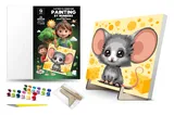 Kit for painting by numbers 25x25 cm QB900-077 "Mouse and Cheese" with a wooden stand qbee