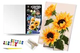 Set for painting by numbers 30x40 cm QB900-088 "Cute Sunflowers" with a wooden stand qbee