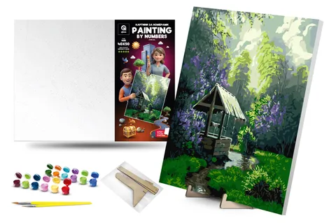 Set for painting by numbers 40x50 cm QB900-044 "Summer rain" with a wooden stand qbee