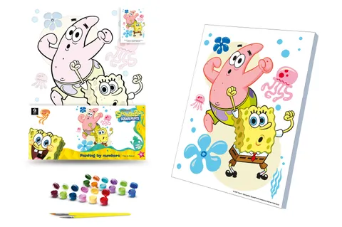 Set for painting by numbers 30x40 cm QB914-012 "SpongeBob: Time to dance!" qbee