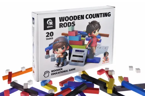 Educational wooden game QB700-003 "Sticks for numbers" NUSH 56 det. qbee