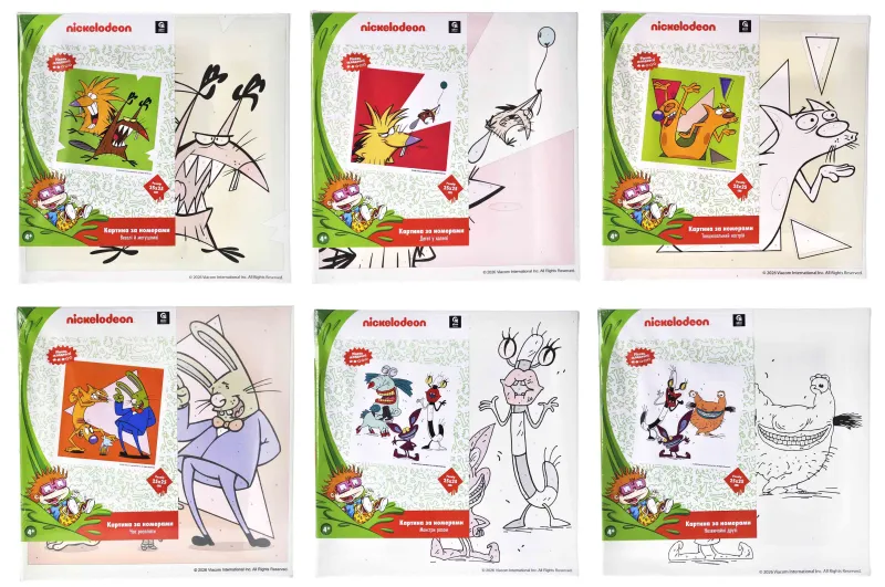Kit for painting by numbers QB915-009/10/11/12/15/16 "Nick 90 Classic cartoon series" 25x25 cm qbee
