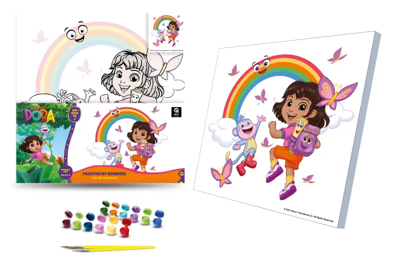 Set for painting by numbers 30x30 cm QB913-004 "Dora: Join the adventure!" qbee