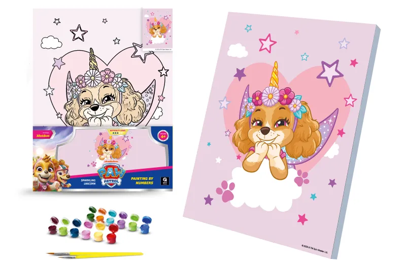 Kit for painting by numbers 30x40 cm QB914-010 "Pup Patrol: The Shiny Unicorn" qbee