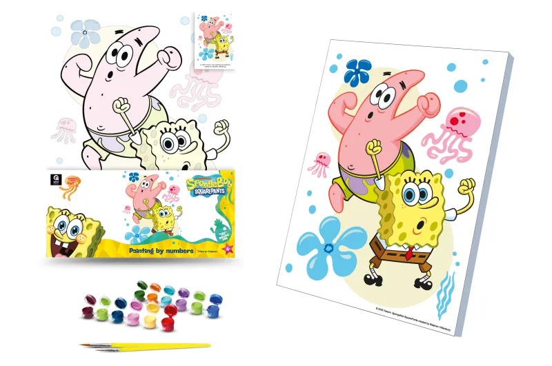 Set for painting by numbers 30x40 cm QB914-012 "SpongeBob: Time to dance!" qbee