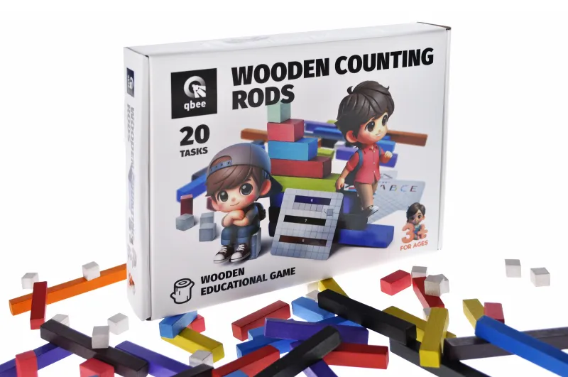 Educational wooden game QB700-003 "Sticks for numbers" NUSH 56 det. qbee